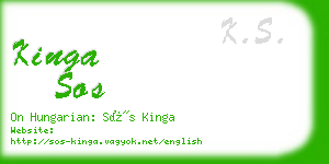 kinga sos business card